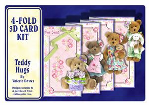 4-fold Card Kit - Teddy Hugs