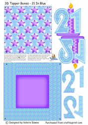 3D Topper Boxes - 21 in Blue