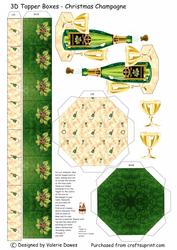 3D Topper Boxes - Christmas Champagne
