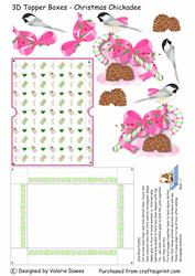 3D Topper Boxes - Christmas Chickadee
