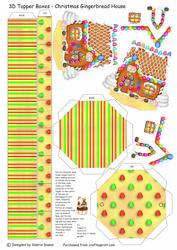 3D Topper Boxes - Gingerbread House