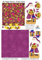 3D Topper Boxes - Purple Santa