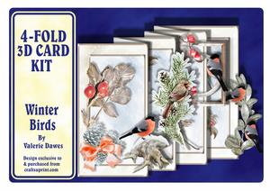 4-fold Card Kit - Winter Birds