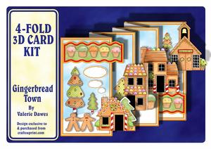 4-fold Card Kit - Gingerbread Town