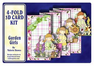 4-fold Card Kit - Garden Girls