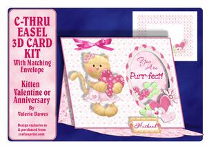C-thru Easel 3D Card Kit - Kitten Valentine or Anniversary