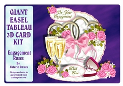 Giant Easel Tableau 3D Card Kit - Engagement Roses