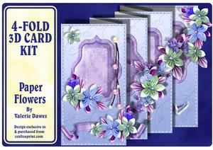 4-fold Card Kit - Paper Flowers