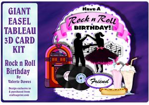 Giant Easel Tableau 3D Card Kit - Rock N Roll Birthday