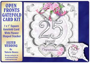 Open Front Card Kit - Silver Wedding