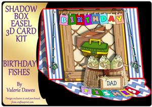 Shadow Box Easel Card Kits - Birthday Fishes