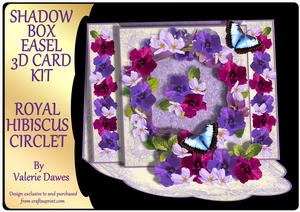 Shadow Box Easel Card Kits - Royal Hibiscus Circlet