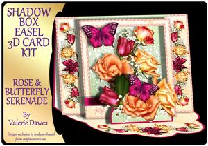 Shadow Box Easel Card Kits - Roses & Butterfly Serenade