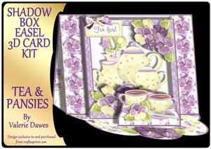 Shadow Box Easel Card Kits - Tea & Pansies