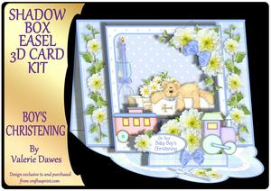Shadow Box Easel Card Kits - Boy's Christening