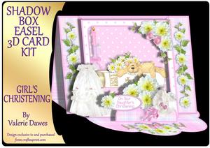 Shadow Box Easel Card Kits - Girl's Christening