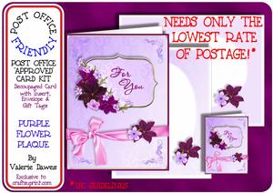 Post Office Friendly Card Kit - Purple Flower Plaque