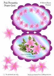 Pink Poinsettia Shape-card