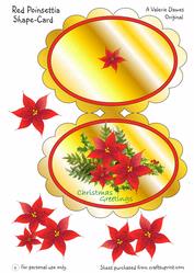 Red Poinsettias Shape-card