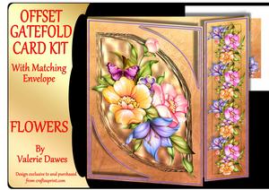 Offset Gatefold Card Kit - Flowers