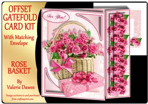 Offset Gatefold Card Kit - Rose Basket