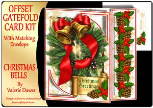 Offset Gatefold Card Kit - Christmas Bells