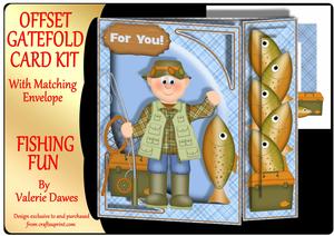 Offset Gatefold Card Kit - Fishing Fun