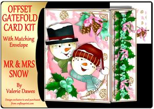 Offset Gatefold Card Kit - Mr & Mrs Snow