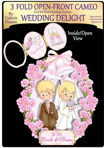3 Fold Open-front Cameo Card Kit - Wedding Delight