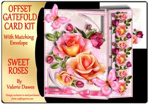 Offset Gatefold Card Kit - Sweet Roses