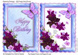 Clematis Fantasy - 3D Frame Card Front