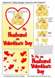 Valentine's Teddy Dangler Card for My Husband