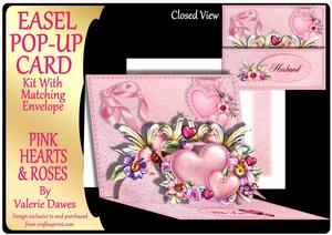Easel Pop-ups - Pink Hearts & Roses