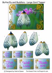 Butterfly and Buddleia - Large Topper