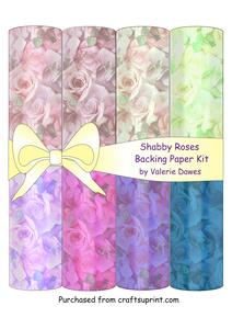 Shabby Roses Backing Papers Kit
