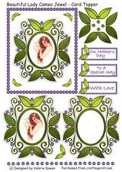 Beautiful Lady Cameo Jewel - Card Topper