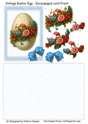 Vintage Easter Egg - Decoupaged Card Front