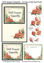 With Deepest Sympathy - Art Deco Style Card Front