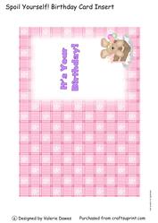 Spoil Yourself! - Birthday Card Insert