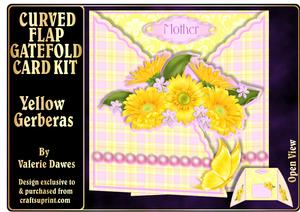 Curved Flap Gatefold Kit - Yellow Gerberas