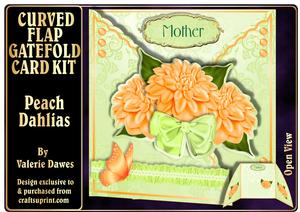 Curved Flap Gatefold Kit - Peach Dahlias