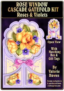 Rose Window Cascade Gatefold Kit - Roses & Violets