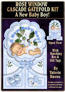Rose Window Cascade Gatefold Kit - a New Baby Boy!