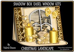 Shadow Box Easel Windows 3D Kit - Christmas Landscape