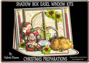 Shadow Box Easel Windows 3D Kit - Christmas Preparations