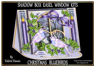 Shadow Box Easel Windows 3D Kit - Christmas Bluebirds
