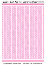Quackie Duck Age Card Front Backing Paper in Pink
