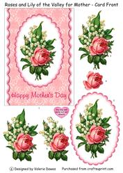 Roses and Lily of the Valley for Mother - Card Front