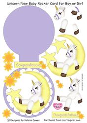 Unicorn New Baby Rocker Card for Boy or Girl