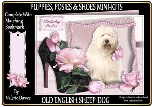 Puppies, Posies & Shoes Mini-kit - Old English Sheepdog